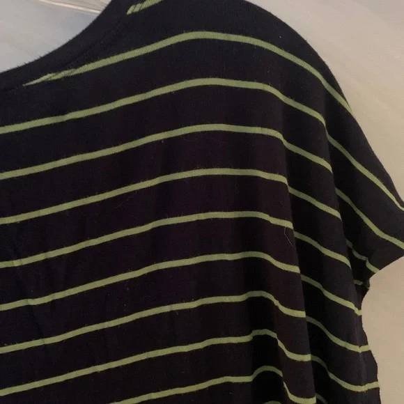 Cabi wWomen’s L Navy Blue & Lime Stripe Tunic T-Shirt - Picture 4 of 7